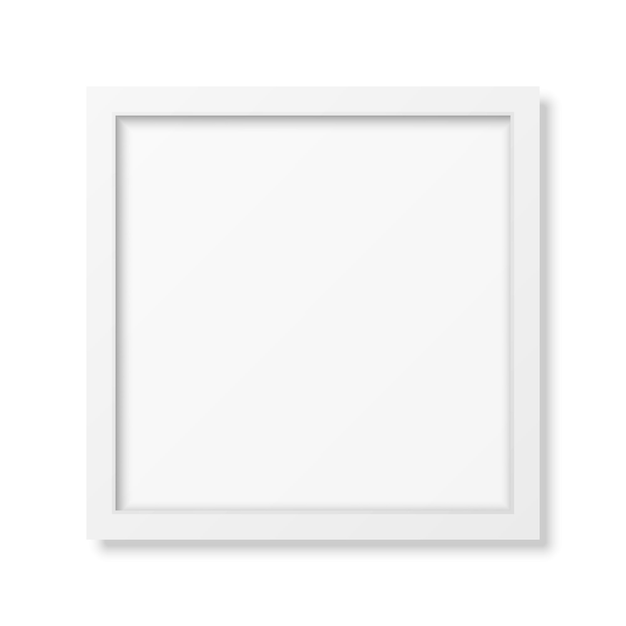 Premium Vector | Realistic square white frame isolated on white.