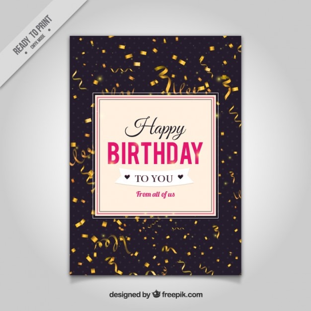 Free Vector | Realistic streamers birthday card