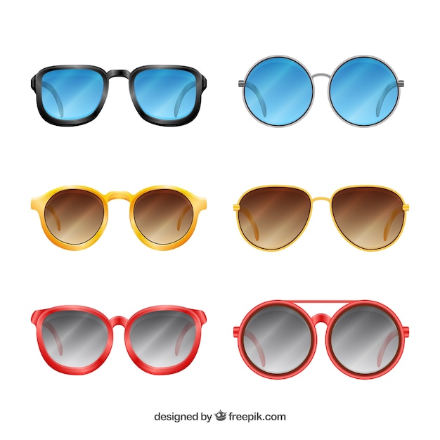 Realistic sunglasses collection | Free Vector