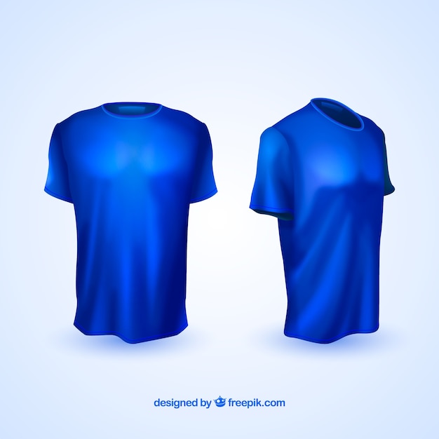 Premium Vector | Realistic t-shirts in different views