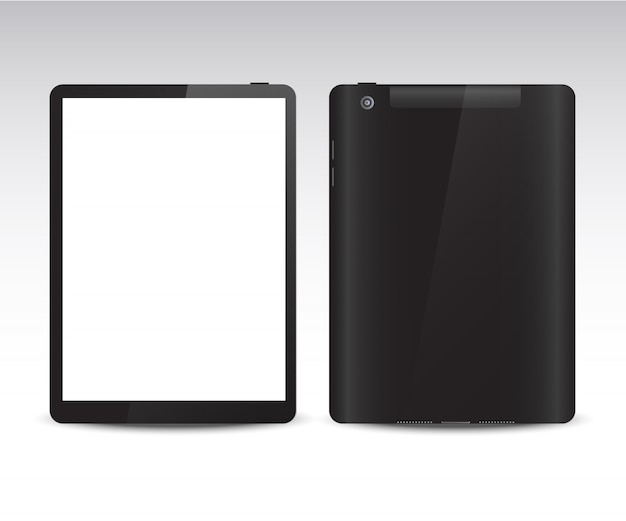 Realistic tablet from different sides Premium Vector