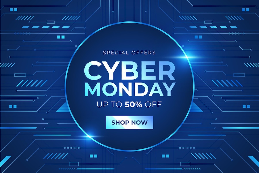 Free Vector | Realistic technology cyber monday concept