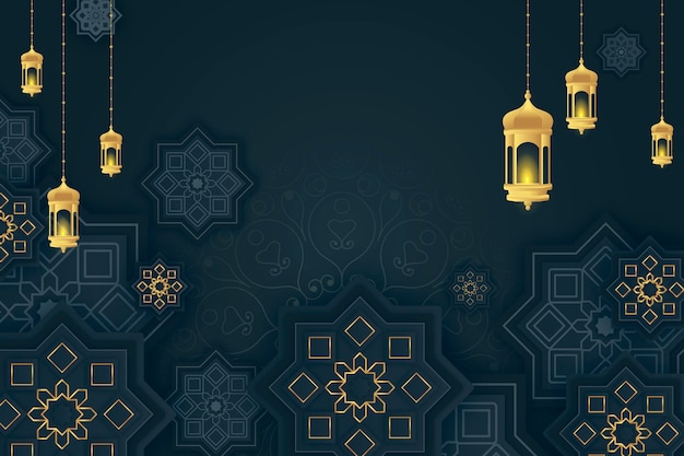 Free Vector | Realistic three-dimensional arabic ornamental background