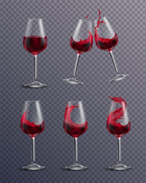 red glass drinking glasses