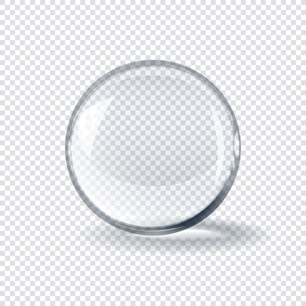 Premium Vector | Realistic transparent glass spherical ball on ...