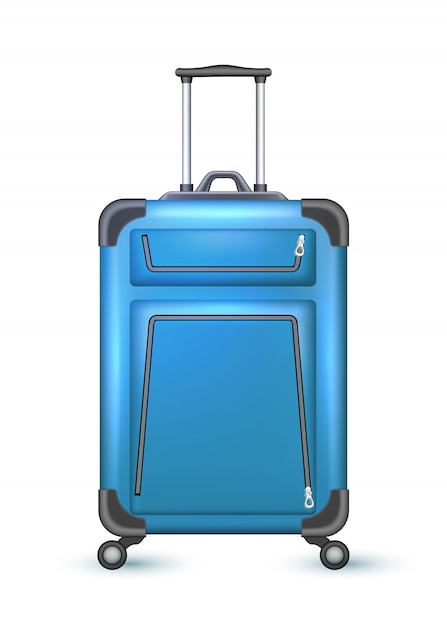 Premium Vector | Realistic travel suitcase bag vacation