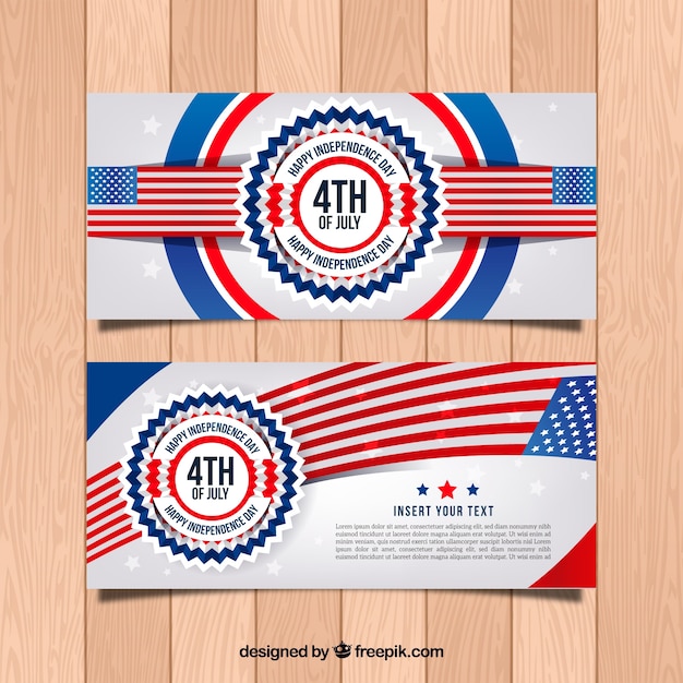 Free Vector | Realistic usa independence day banners