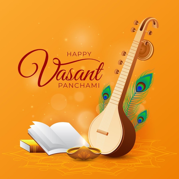 Free Vector | Realistic vasant panchami