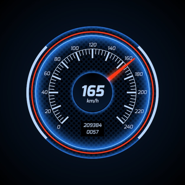 Realistic Vector Car Speedometer Interface Premium Vector