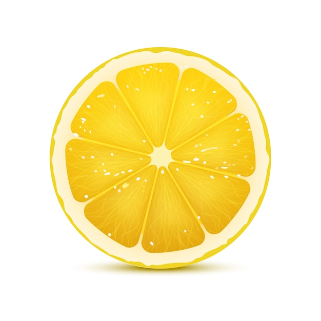 Premium Vector Realistic Vector Illustration Of Lemon Slice