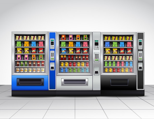 Download Realistic Vending Machines Front View Vector Free Download