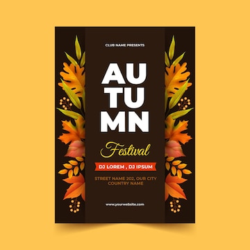 Free Vector | Realistic vertical autumn poster template