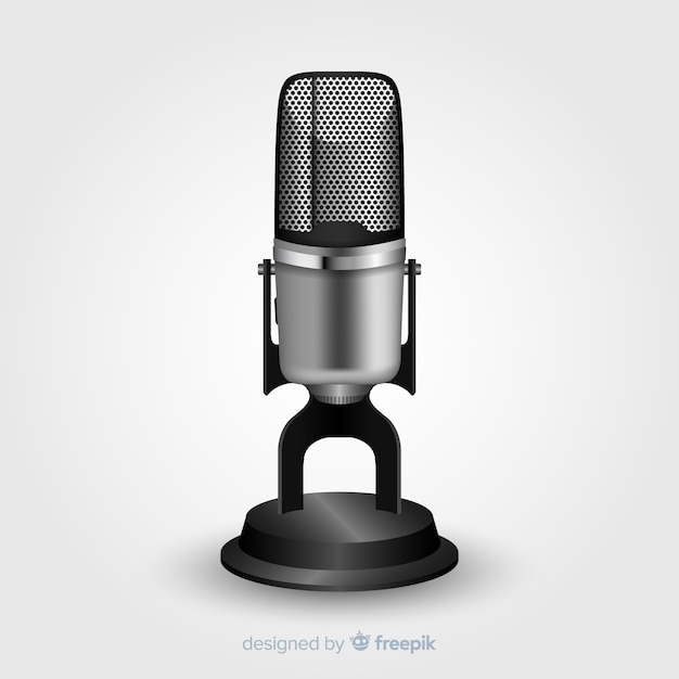 Download Realistic vintage microphone | Free Vector