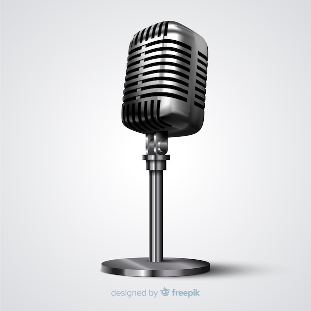 Download Free Vector | Realistic vintage microphone