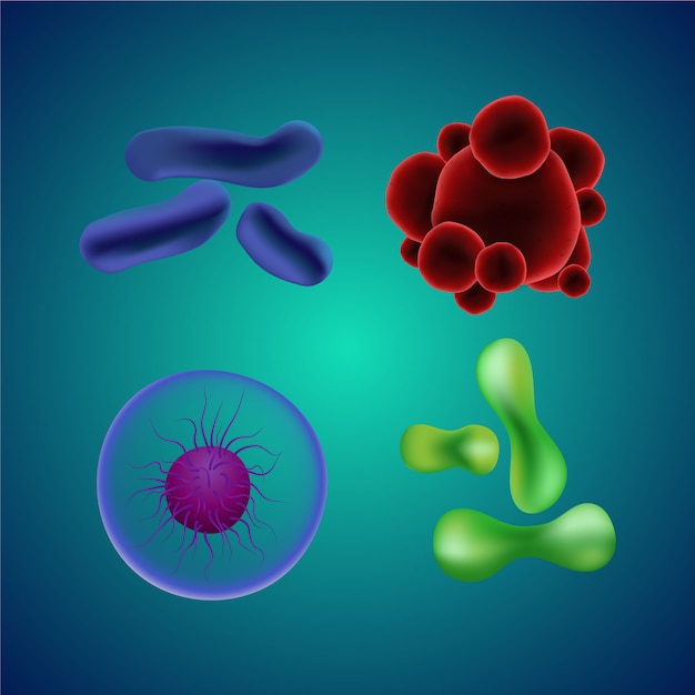 Free Vector | Realistic virus collection