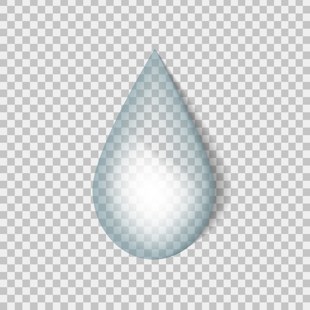 Premium Vector Realistic Water Droplet On The Transparent Background