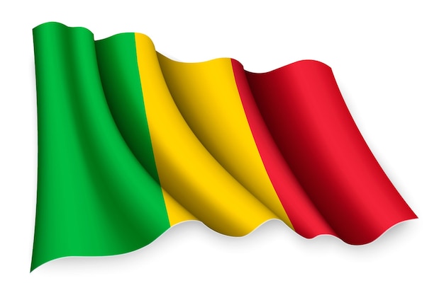 Premium Vector | Realistic waving flag of mali