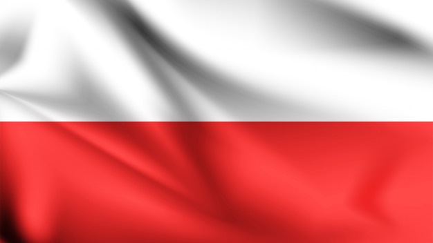 Download Realistic waving flag of poland. | Premium Vector