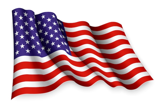 Premium Vector | Realistic waving flag of usa