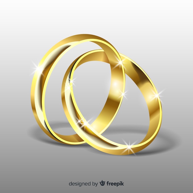 Realistic wedding rings collection Vector | Free Download