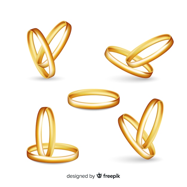 Realistic wedding rings | Free Vector