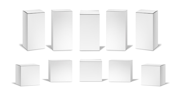 Premium Vector Realistic White Boxes Set 0420