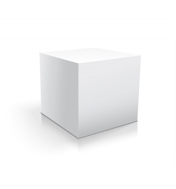 Premium Vector | Realistic white cube or box isolated