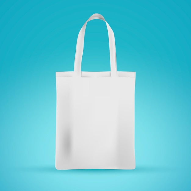 Реалистичная белая тканевая сумка | Бесплатно векторы