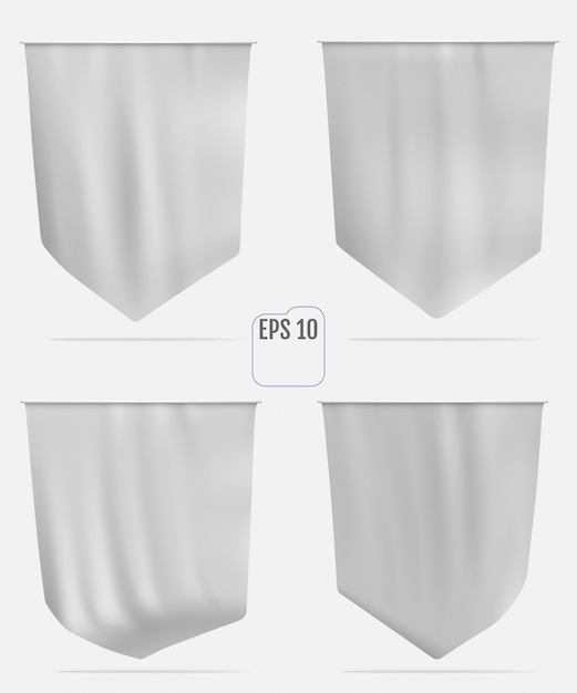 Download Realistic white flag or pennant mockup | Premium Vector