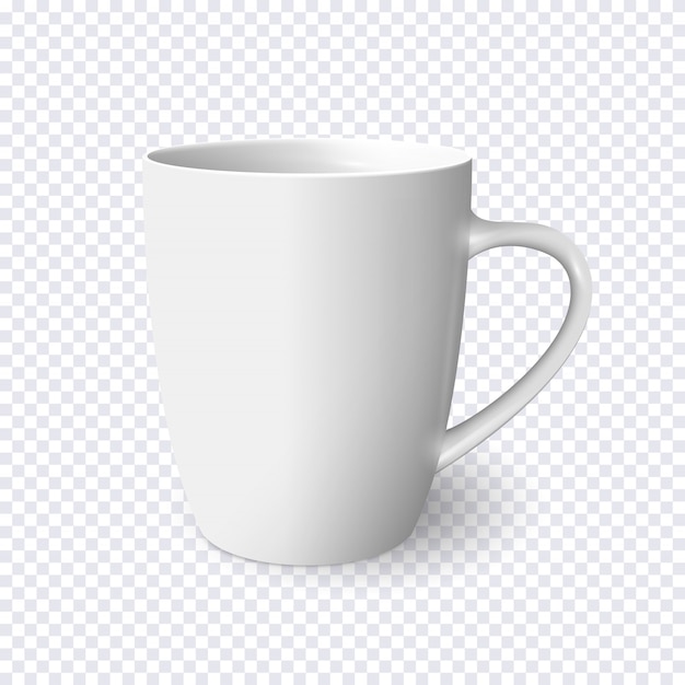 Premium Vector | Realistic white mug isolated on transparent