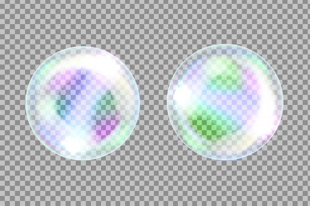 Premium Vector Realistic White Soap Bubbles On The Transparent Background