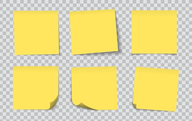 Premium Vector | Realistic yellow sticky notes isolated with real ...