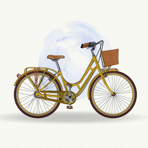 Premium Vector Realistic yellow vintage bicycle