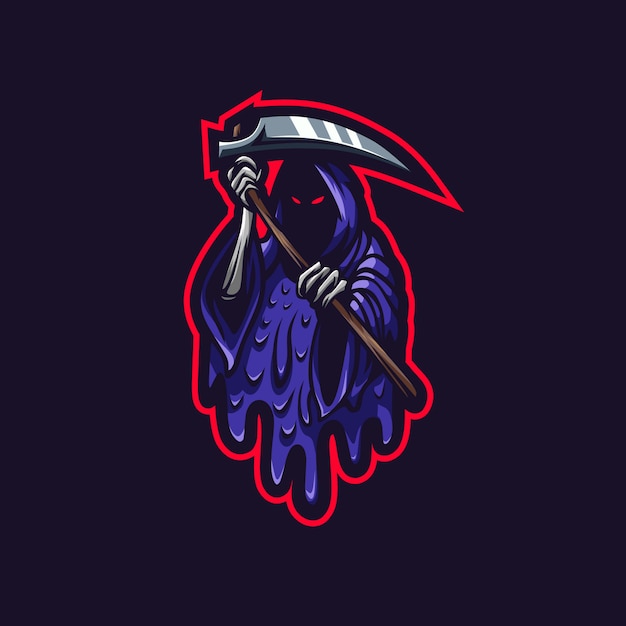 Premium Vector | Reaper esport logo grime style