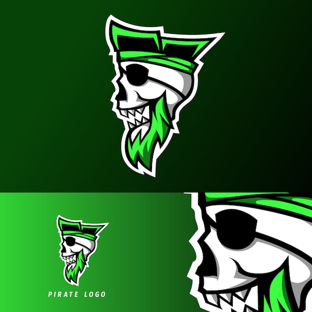 Premium Vector | Rebel pirate gaming sport esport logo template skull ...