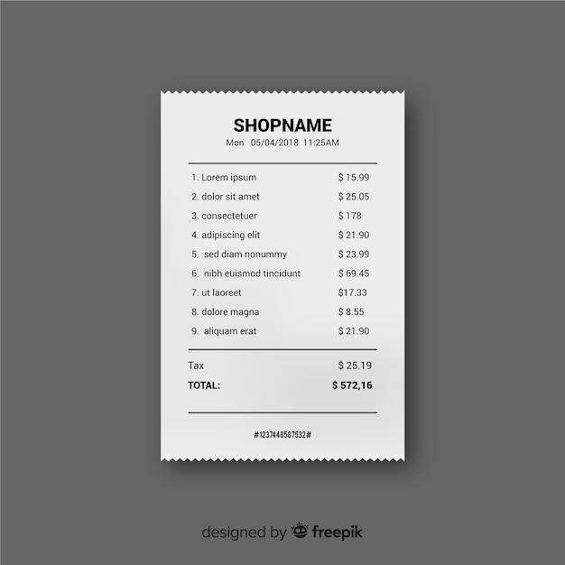 Receipt Template Collection With Realistic Design Free Vector 6251