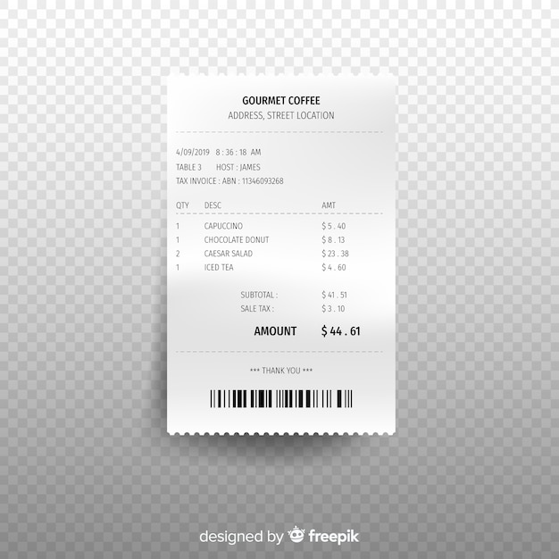 Receipt Template Collection With Realistic Design Free Vector