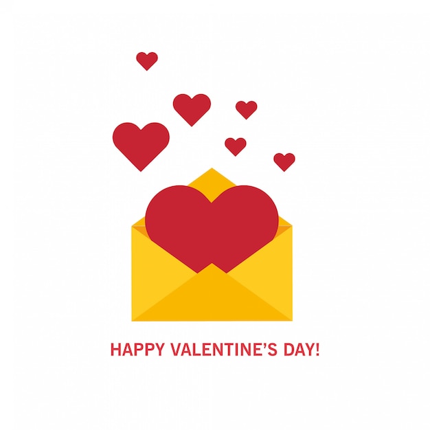 プレミアムベクター バレンタインデーのために愛のメールやsmsを受信または送信する