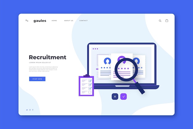 Premium Vector | Recruitment concept landing page template