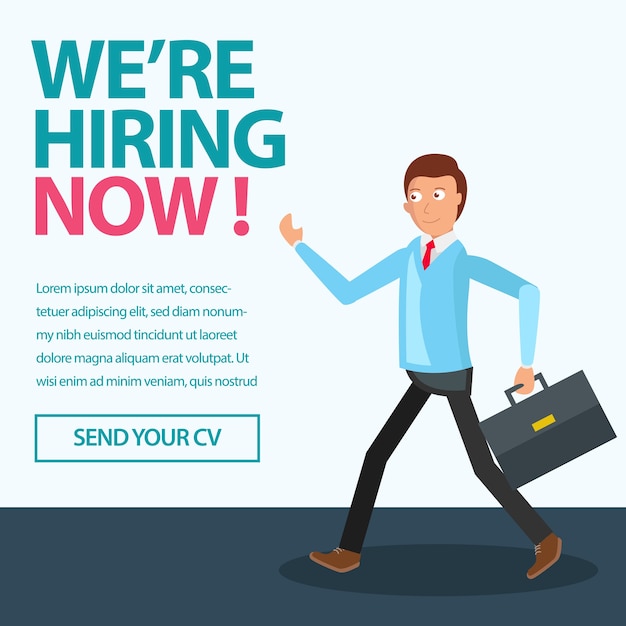 Recruitment employee poster design series Vector | Premium Download