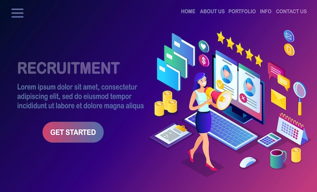 Premium Vector | Recruitment Landing Page