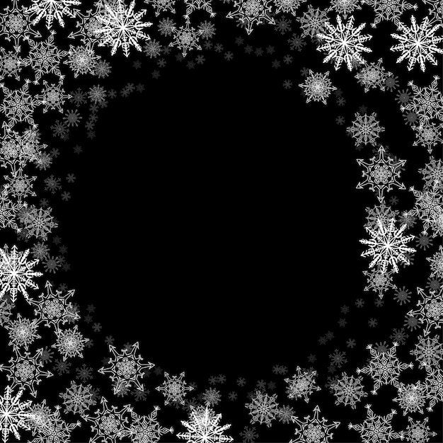 Premium Vector | Rectangular frame background with small snowflakes