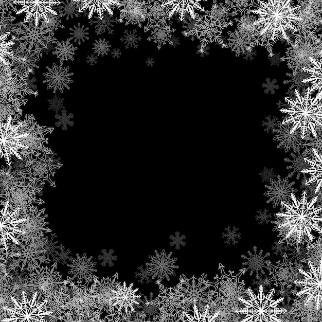 Premium Vector | Rectangular Frame With Small Snowflakes