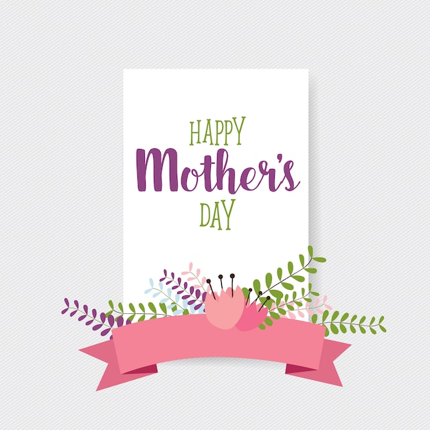 Download Rectangular happy mother's day card Vector | Free Download