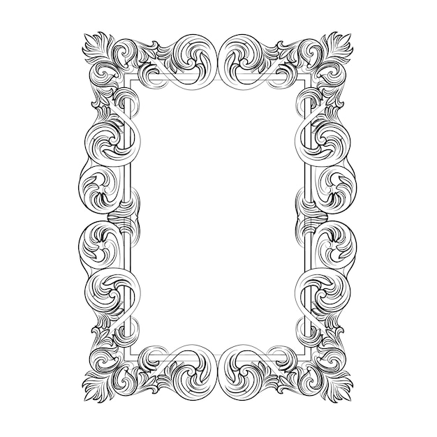 Rectangular ornamental frame Vector | Free Download
