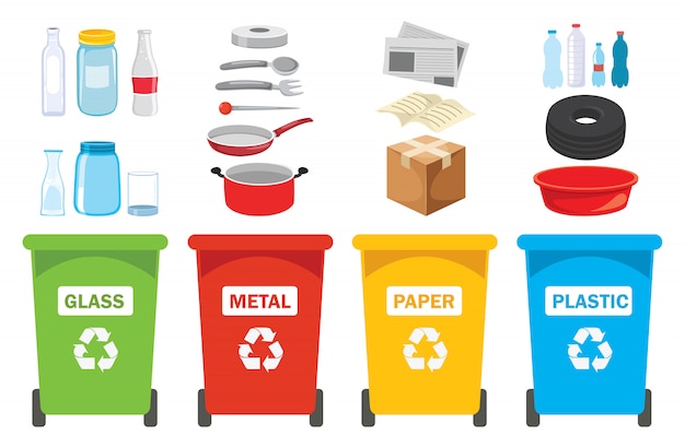 Download Free Recycle Bins For Plastic Metal Paper And Glass Premium Vector Use our free logo maker to create a logo and build your brand. Put your logo on business cards, promotional products, or your website for brand visibility.