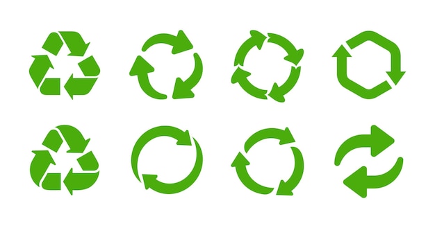 Premium Vector Recycle Icon Set Of Green Color Recycling Circle Symbol