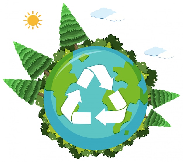 Download Free A Recycle Logo On Nature Globe Premium Vector Use our free logo maker to create a logo and build your brand. Put your logo on business cards, promotional products, or your website for brand visibility.