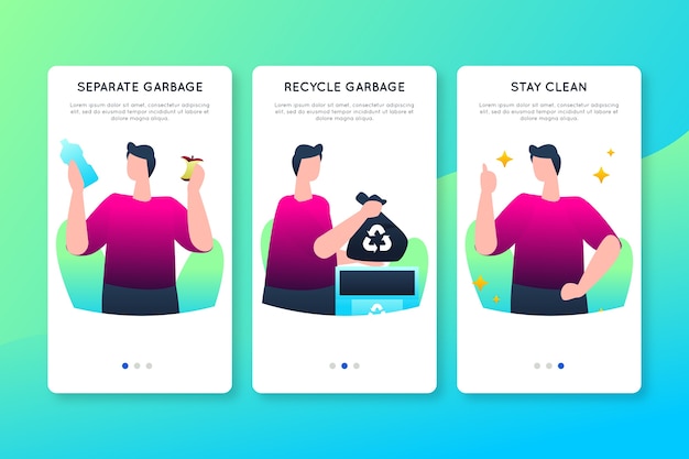 Download Free Recycle Onboarding App Screens Free Vector Use our free logo maker to create a logo and build your brand. Put your logo on business cards, promotional products, or your website for brand visibility.