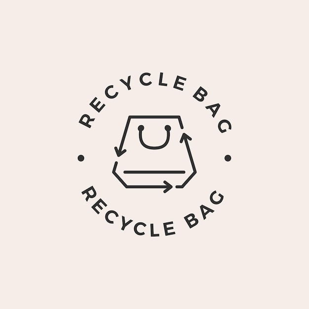 Premium Vector | Recycle shopping bag vintage logo